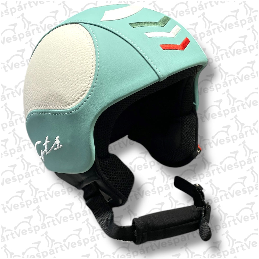 Casco Vintage in pelle personalizzato Gts Compatibile Vespa Ducati Moto Guzzi Harley Davidson