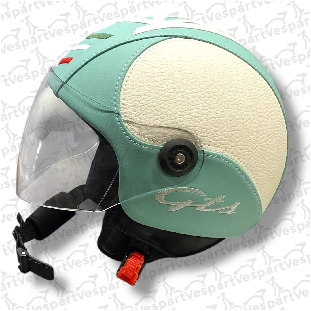 Casco Vintage in pelle personalizzato Gts Compatibile Vespa Ducati Moto Guzzi Harley Davidson