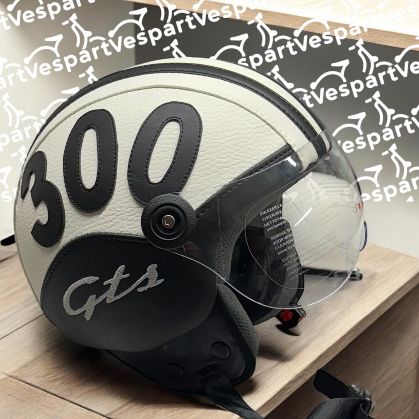 Casco Vintage in pelle personalizzabile 300 Gts Compatibile Vespa Ducati Moto Guzzi Harley Davidson