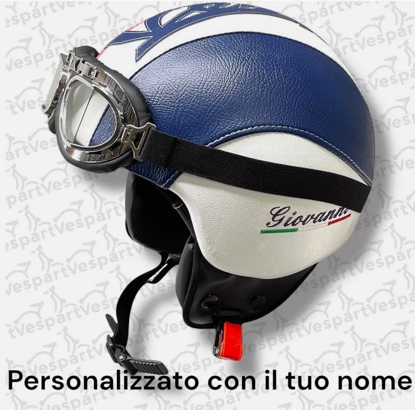 Casco Vintage in pelle personalizzabile Compatibile Vespa e Lambretta Moto Guzzi Harley Davidson